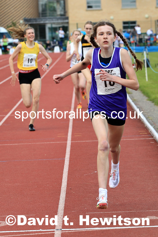Girls Under-15s 800 metres, 2022 Northern Inter Counties U17s and U15s Track and Field, York, Thursday, June 2nd. Photo: David T. Hewitson/Sports for All Pics